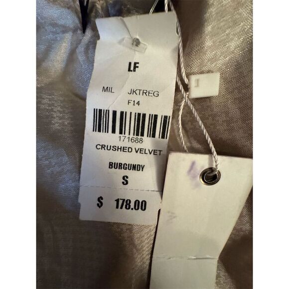 Romeo & Juliet Couture Women's S Burgundy Velvet Bomber Jacket - Picture 8 of 10